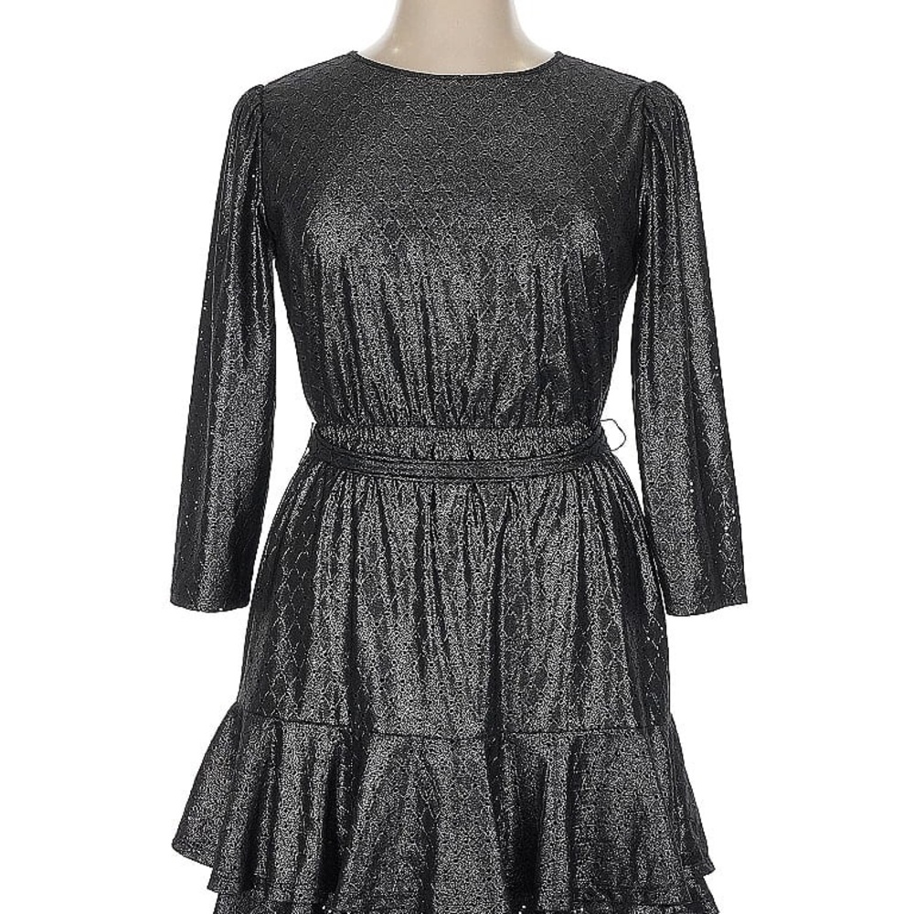 KORS Michael Kors Metallic Long Sleeve Dress